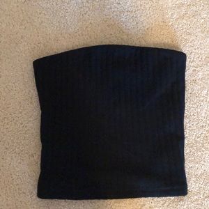 black ribbed tube top